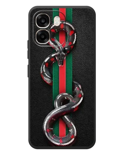 Чехол для OPPO A6 с картинкой «Gucci — змея на полосе» Чехол для OPPO A6 с картинкой «Gucci — змея на полосе»