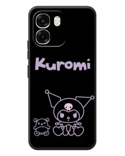 Чехол для OPPO A6 с картинкой «Kuromi — черный минимализм»