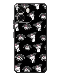 Чехол для OPPO A6 с картинкой «Черный паттерн Kuromi»