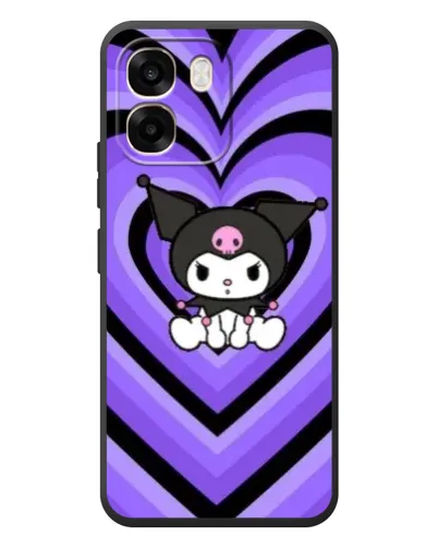Чехол для OPPO A6 с картинкой «Kuromi и фиолетовые сердца»