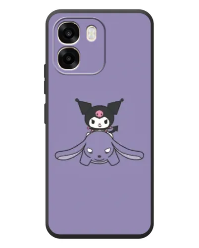 Чехол для OPPO A6 с картинкой «Kuromi на лиловом фоне»