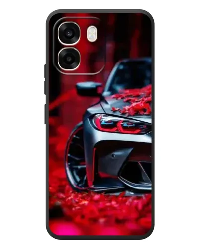 Чохол для OPPO A6 з картинкою «Спортивна BMW та квіти»