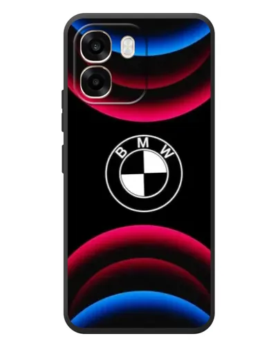 Чохол для OPPO A6 з картинкою «Логотип BMW та неонові дуги»