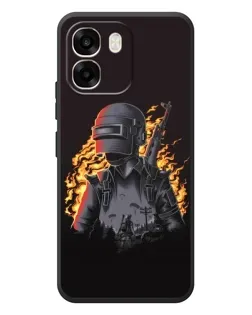 Чохол для OPPO A6 з картинкою «PUBG — вогняний силует»