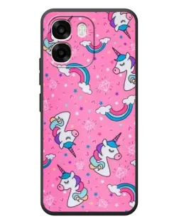 Чехол для OPPO A6 с картинкой «Unicorn паттерн розовый»