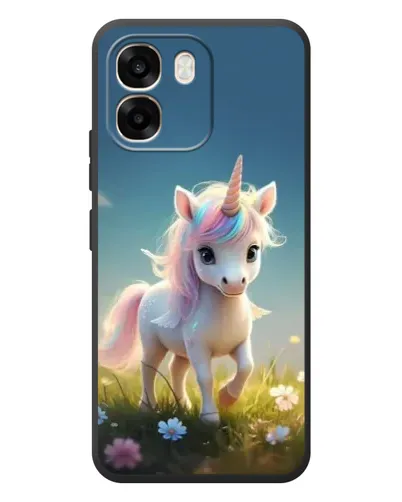 Чехол для OPPO A6 с картинкой «Единорог на поляне»