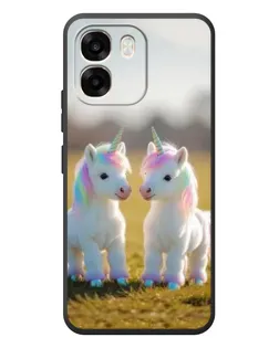 Чехол для OPPO A6 с картинкой «Пара единорогов»