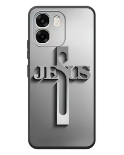 Чехол для OPPO A6 с картинкой «Металлический крест Jesus»