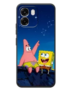 Чехол для OPPO A6 с картинкой «Губка Боб и Патрик ночью»