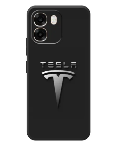 Чохол для OPPO A6 з картинкою «Сталевий логотип Tesla»