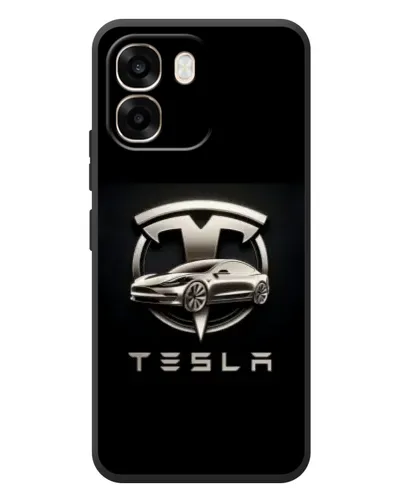 Чохол для OPPO A6 з картинкою «Tesla — срібне авто»
