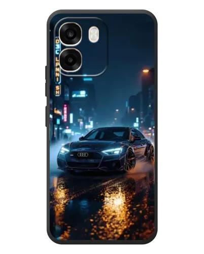 Чохол для OPPO A6 з картинкою «Нічне місто та Audi»