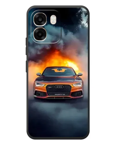 Чохол для OPPO A6 з картинкою «Audi у вогняному диму»