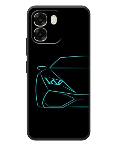 Чохол для OPPO A6 з картинкою «Блакитний силует Lamborghini»