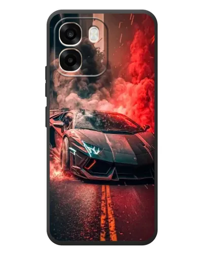 Чохол для OPPO A6 з картинкою «Lamborghini червоний дим»