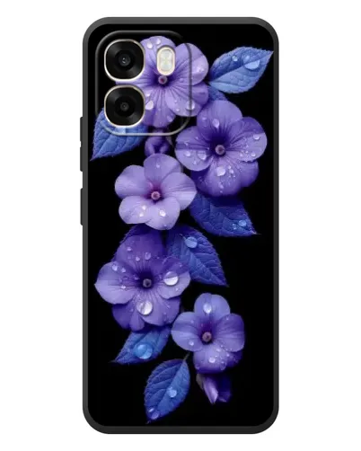 Чехол для OPPO A6 с картинкой «Фиолетовые цветы с росою» Чехол для OPPO A6 с картинкой «Фиолетовые цветы с росою»