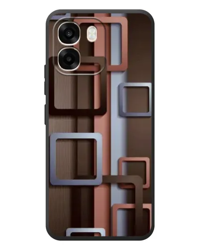 Чохол для OPPO A6 з картинкою «Коричневі об'ємні квадрати»
