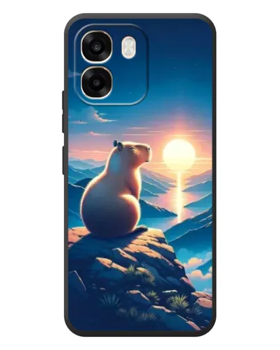 Чехол для OPPO A6 с картинкой «Закат солнца с капибарой» Чехол для OPPO A6 с картинкой «Закат солнца с капибарой»