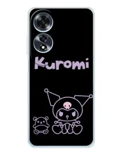 Чехол для OPPO A60 5G с картинкой «Kuromi — черный минимализм»