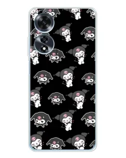 Чехол для OPPO A60 5G с картинкой «Черный паттерн Kuromi»