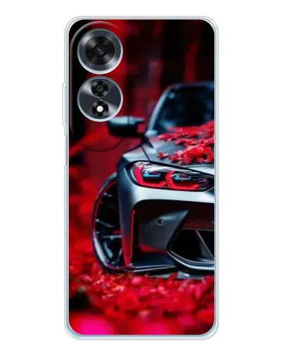 Чехол для OPPO A60 5G с картинкой «Спортивная BMW и цветы»