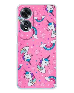 Чехол для OPPO A60 5G с картинкой «Unicorn паттерн розовый» Чехол для OPPO A60 5G с картинкой «Unicorn паттерн розовый»