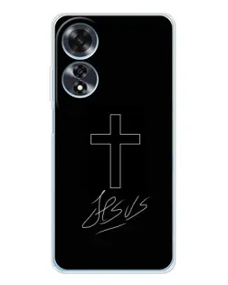 Чехол для OPPO A60 5G с картинкой «Графический крест Jesus» Чехол для OPPO A60 5G с картинкой «Графический крест Jesus»