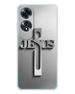 Чехол для OPPO A60 5G с картинкой «Металлический крест Jesus» Чехол для OPPO A60 5G с картинкой «Металлический крест Jesus»