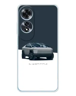 Чехол для OPPO A60 5G с картинкой «Серебристый Cybertruck Tesla»