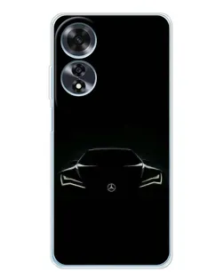 Чехол для OPPO A60 5G с картинкой «Mercedes — силуэт авто» Чехол для OPPO A60 5G с картинкой «Mercedes — силуэт авто»