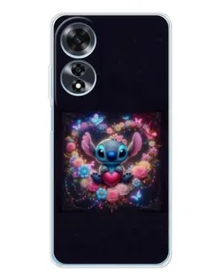Чехол для OPPO A60 5G с картинкой «Stitch в цветах»