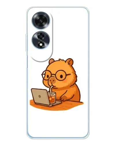 Чехол для OPPO A60 5G с картинкой «Капибара с ноутбуком» Чехол для OPPO A60 5G с картинкой «Капибара с ноутбуком»