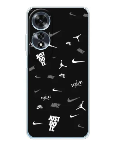 Чехол для OPPO A60 с картинкой «Nike Black Pattern» Чехол для OPPO A60 с картинкой «Nike Black Pattern»