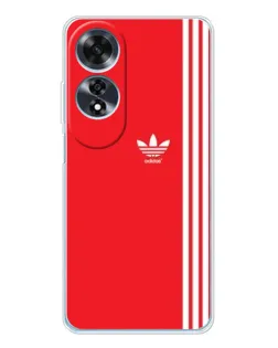 Чехол для OPPO A60 с картинкой «Красный минимализм Adidas»