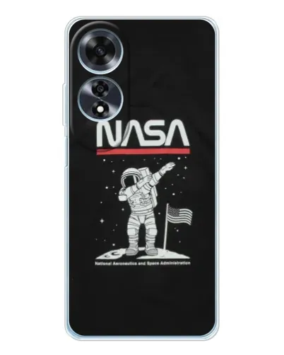 Чехол для OPPO A60 с картинкой «NASA — шагаем по Луне»
