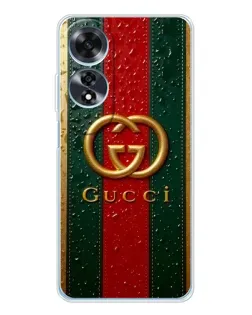 Чохол для OPPO A60 з картинкою «Gucci — фірмова смуга та золото» Чохол для OPPO A60 з картинкою «Gucci — фірмова смуга та золото»