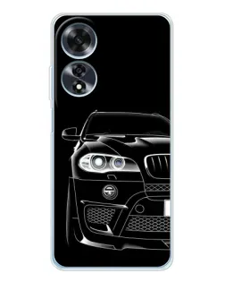 Чехол для OPPO A60 с картинкой «Темный силуэт BMW»