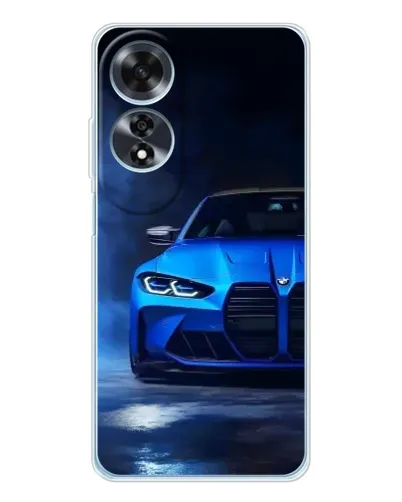Чехол для OPPO A60 с картинкой «Голубая BMW M4»