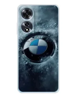 Чехол для OPPO A60 с картинкой «Логотип BMW — лед»