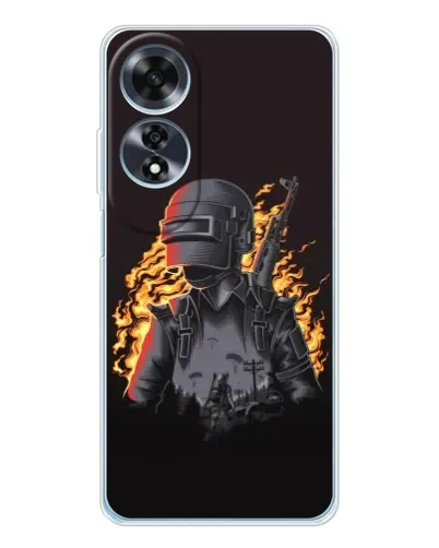 Чохол для OPPO A60 з картинкою «PUBG — вогняний силует» Чохол для OPPO A60 з картинкою «PUBG — вогняний силует»