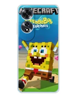 Чохол для OPPO A60 з картинкою «Губка Боб Minecraft»
