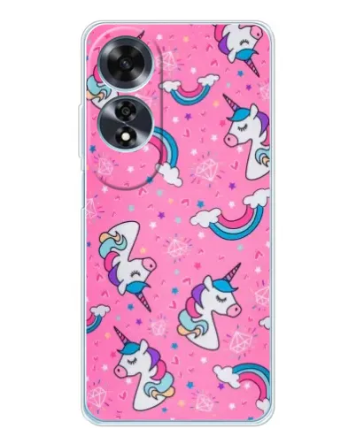 Чехол для OPPO A60 с картинкой «Unicorn паттерн розовый» Чехол для OPPO A60 с картинкой «Unicorn паттерн розовый»