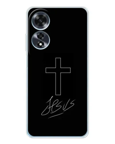Чехол для OPPO A60 с картинкой «Графический крест Jesus» Чехол для OPPO A60 с картинкой «Графический крест Jesus»