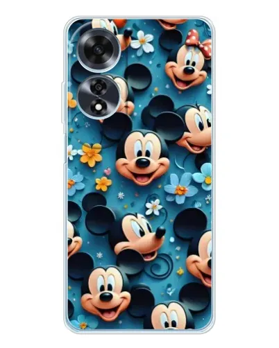 Чехол для OPPO A60 с картинкой «Паттерн Микки и Минни»