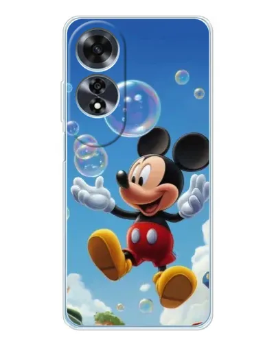 Чехол для OPPO A60 с картинкой «Mickey и мыльные пузыри»