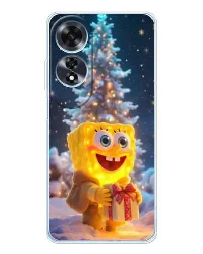 Чехол для OPPO A60 с картинкой «Рождественский Спанч Боб» Чехол для OPPO A60 с картинкой «Рождественский Спанч Боб»