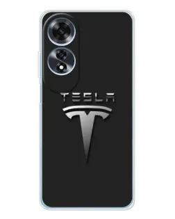 Чохол для OPPO A60 з картинкою «Сталевий логотип Tesla» Чохол для OPPO A60 з картинкою «Сталевий логотип Tesla»