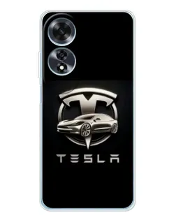 Чохол для OPPO A60 з картинкою «Tesla — срібне авто» Чохол для OPPO A60 з картинкою «Tesla — срібне авто»