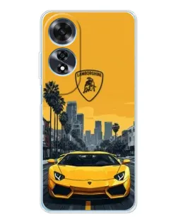 Чохол для OPPO A60 з картинкою «Жовтий Lamborghini місто»