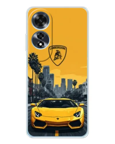 Чохол для OPPO A60 з картинкою «Жовтий Lamborghini місто»